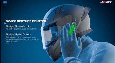 Axor X Altor Apex Venomous Smart Bluetooth Helmet swipe gesture control